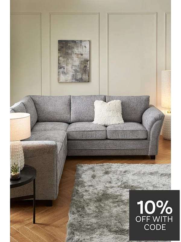 Very Home Dury Chunky Weave Corner Group Sofa - Image 2