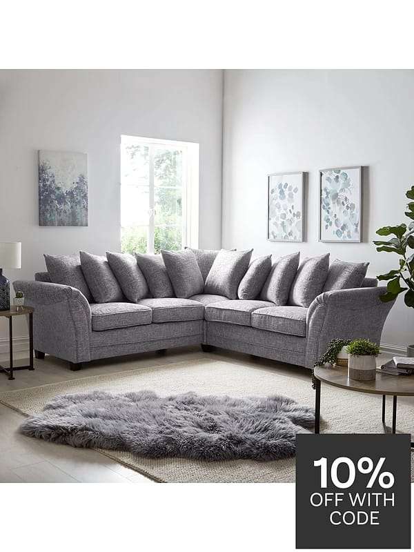 Very Home Dury Chunky Weave Corner Group Sofa - Image 3