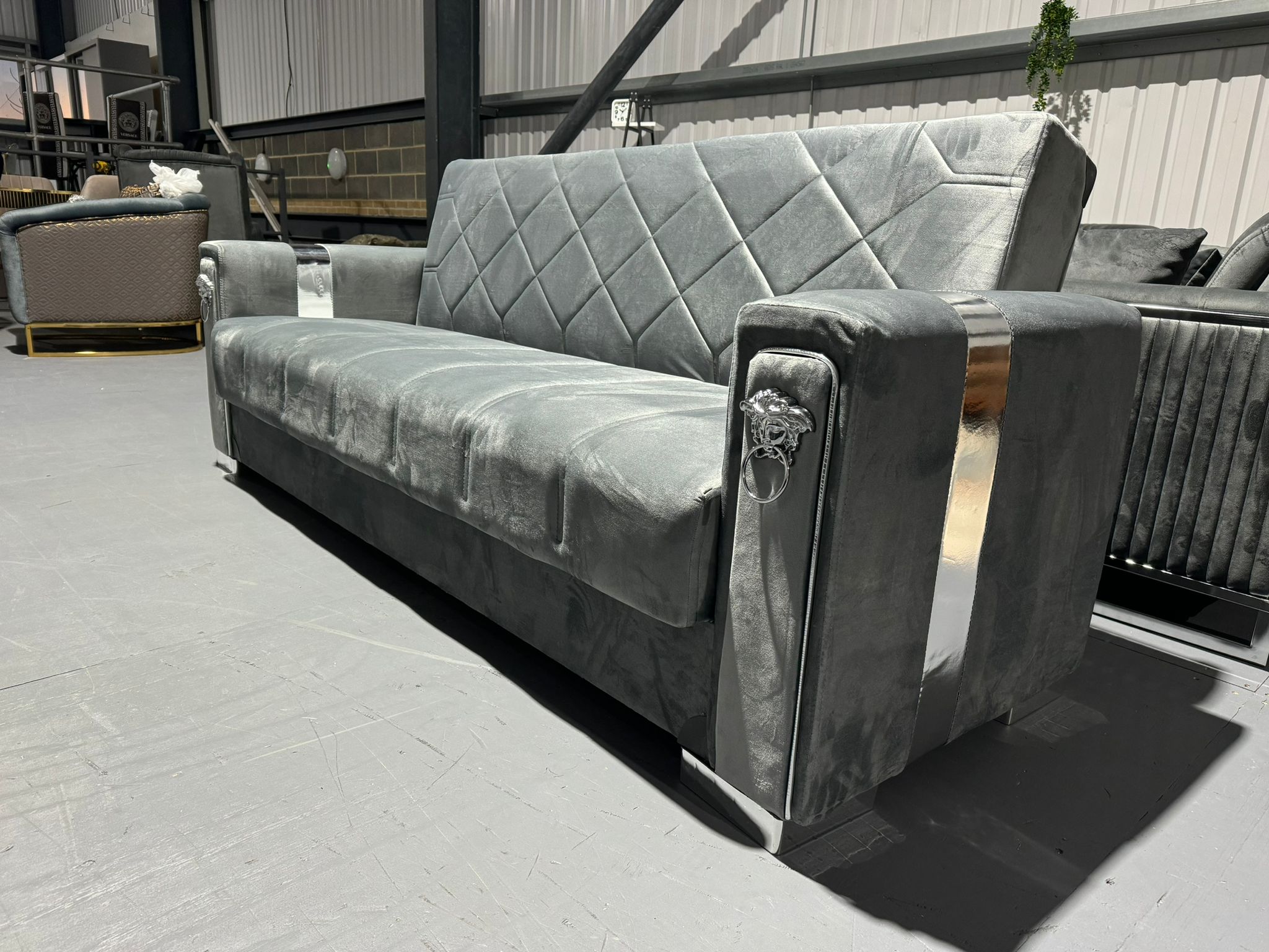 LION SOFABED SILVER GREY