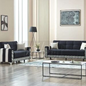 VERSACE BLACK/ GREY SOFA BED