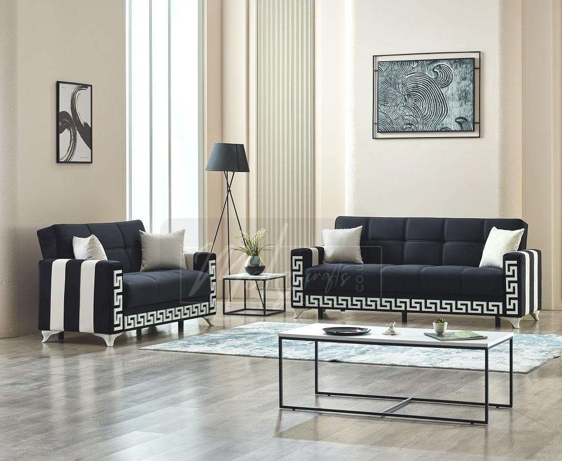 VERSACE BLACK/ GREY SOFA BED