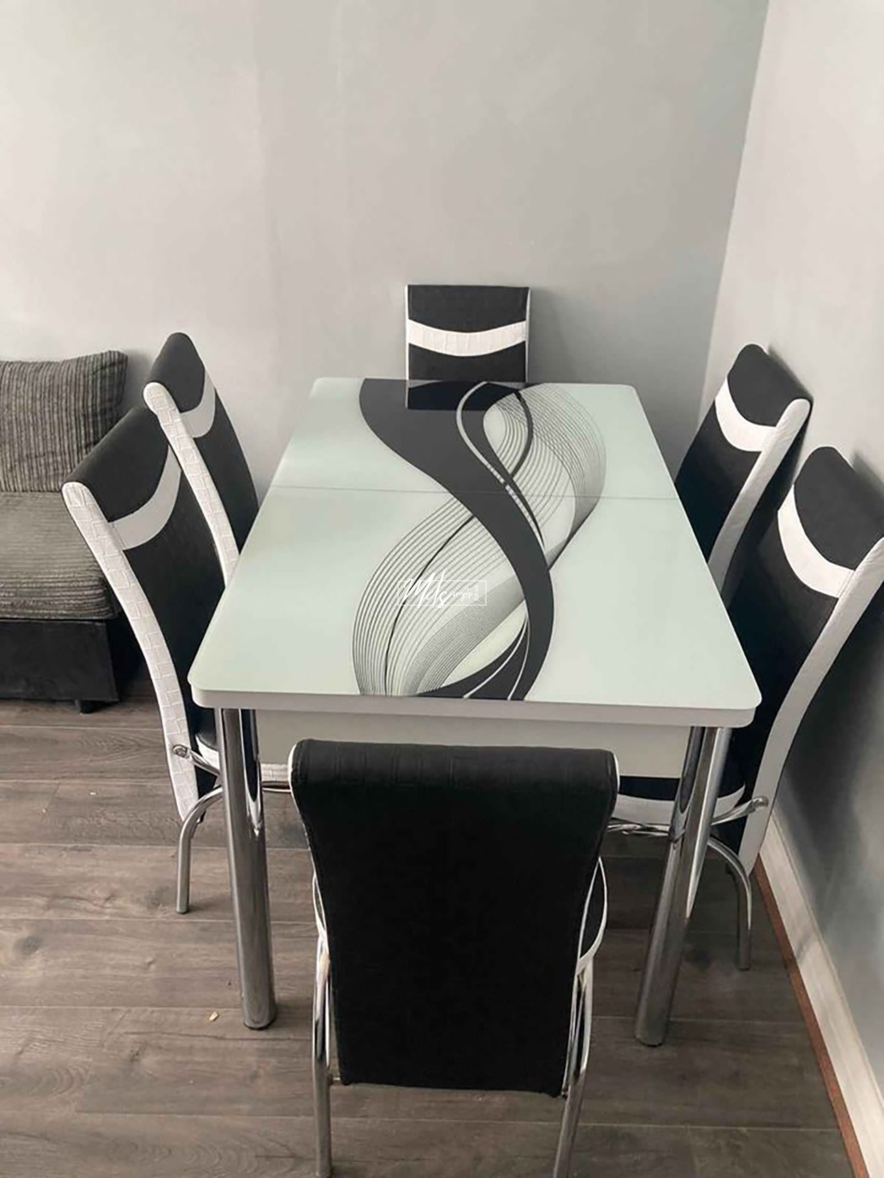 Black Waves Turkish Style Dining Table & Chair - Image 3