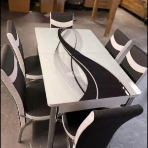 Black Waves Turkish Style Dining Table & Chair