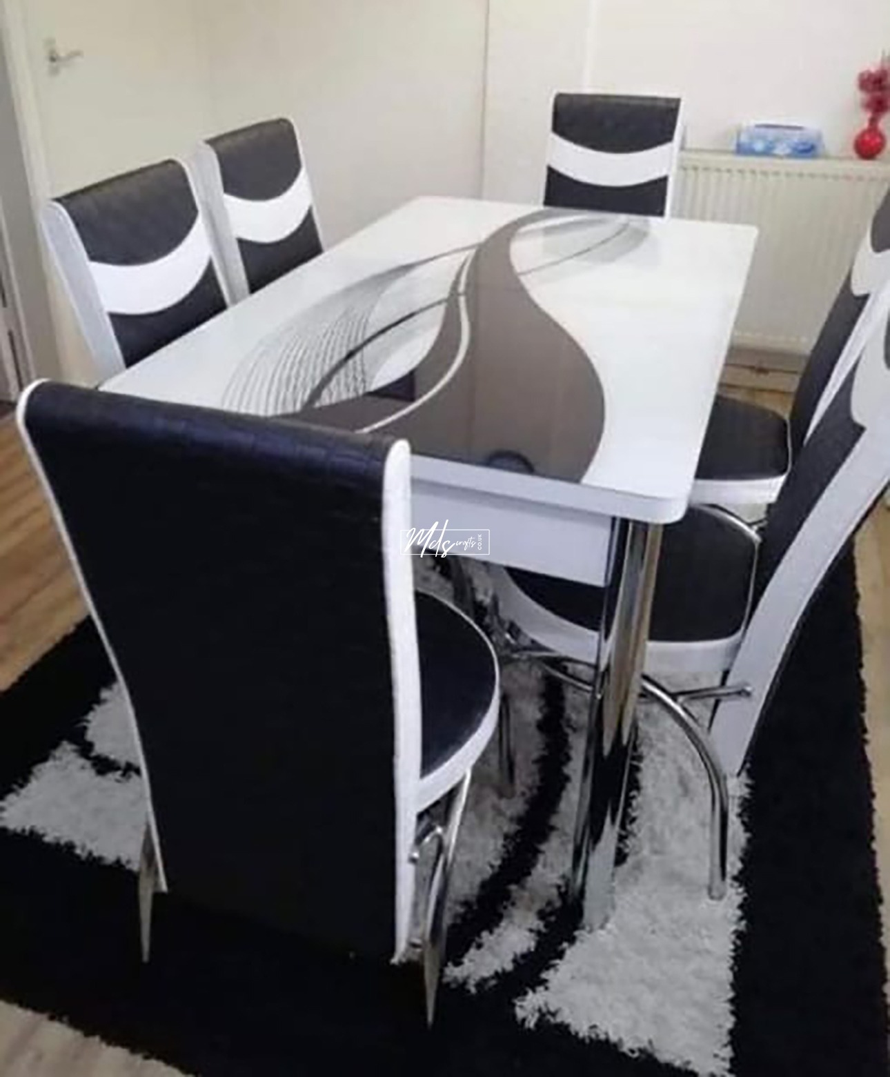 Black Waves Turkish Style Dining Table & Chair - Image 4