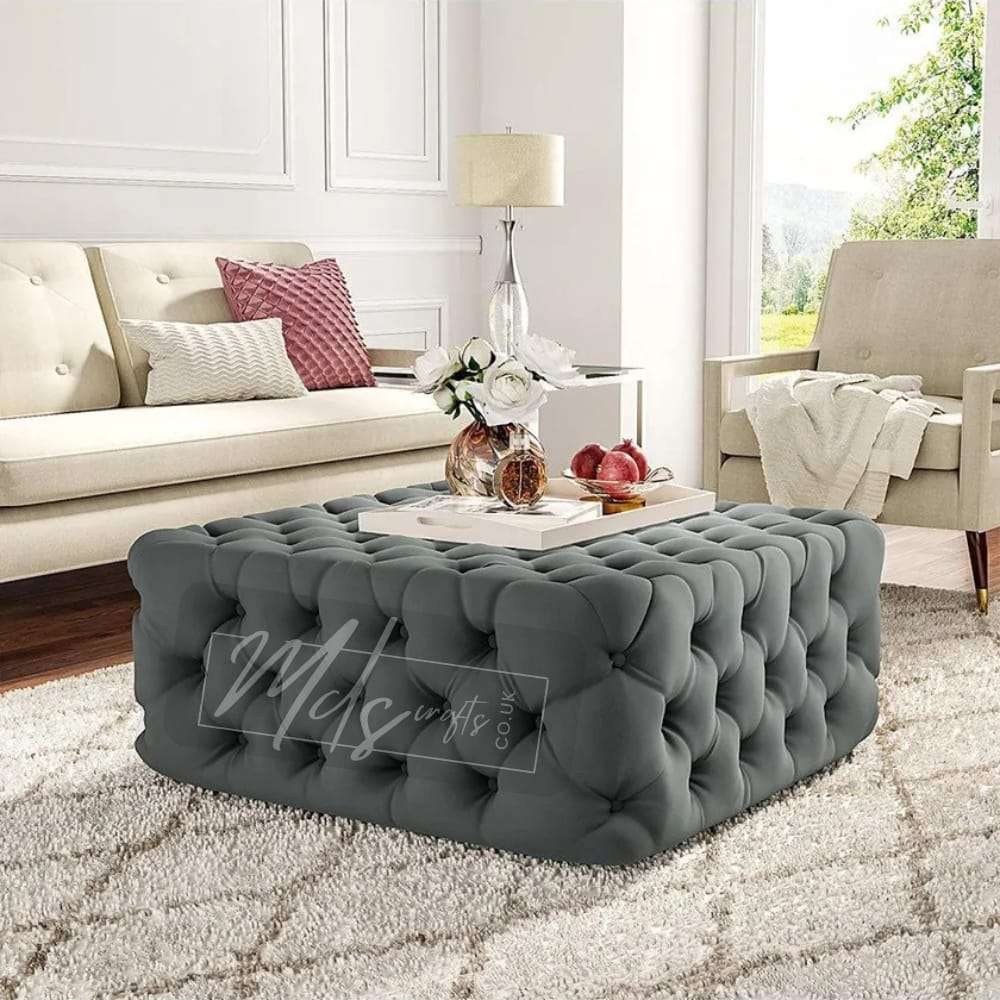 Elegant Chesterfield Footstool – Timeless Style & Comfort for Your Home!