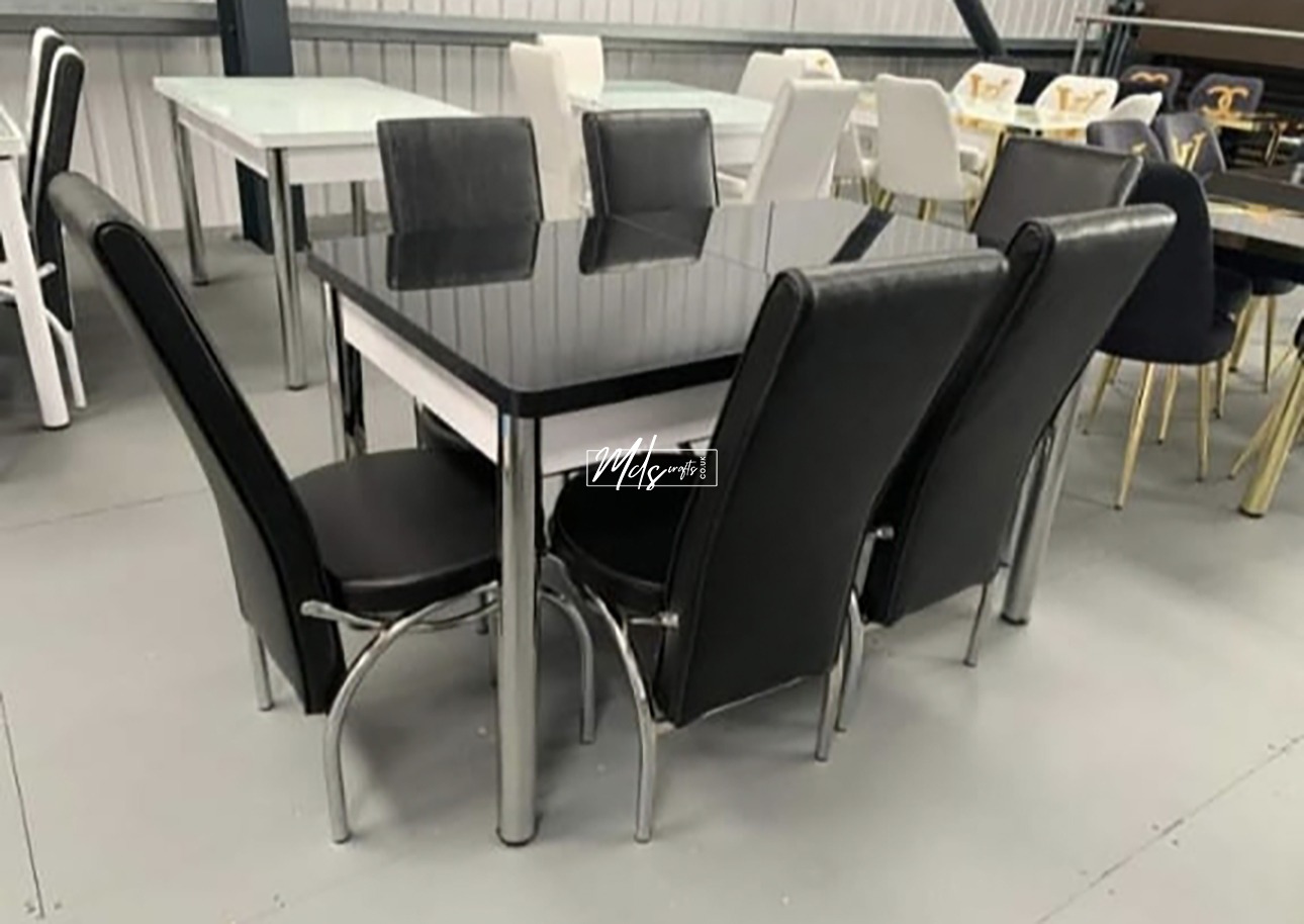 Plain Black Turkish Style Dining Table & Chair