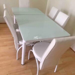 Plain White Turkish Style Dining Table & Chair