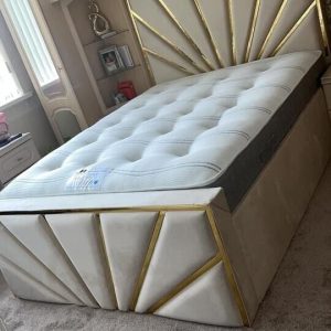 MDS BEDS Upholstered Ottoman Storage Bed | King Size Bed with Storage | Velvet Double Bed Frame | Bed Frames